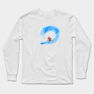 We Bare Bears Grizz goes surfing Long Sleeve T-Shirt